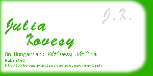 julia kovesy business card